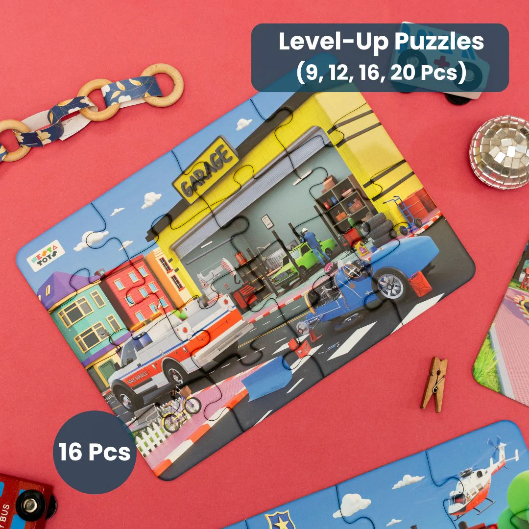 4 in 1 Jigsaw Puzzle - Emergency Vehicles (9 Pcs - 20 Pcs) - Image 6