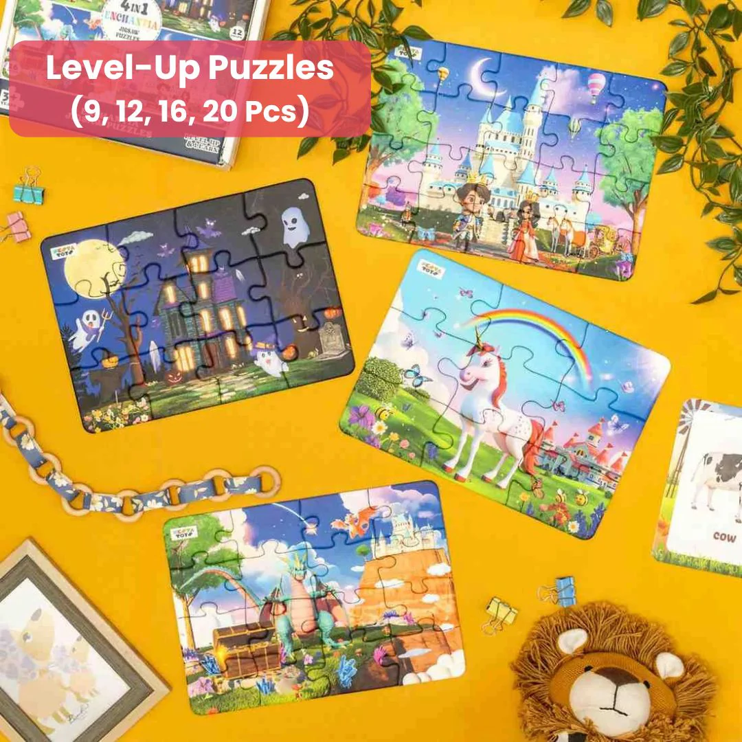 Enchantia - 4 in 1 Level Up & Learn Jigsaw Puzzle (9 Pcs - 20 Pcs) - Image 3