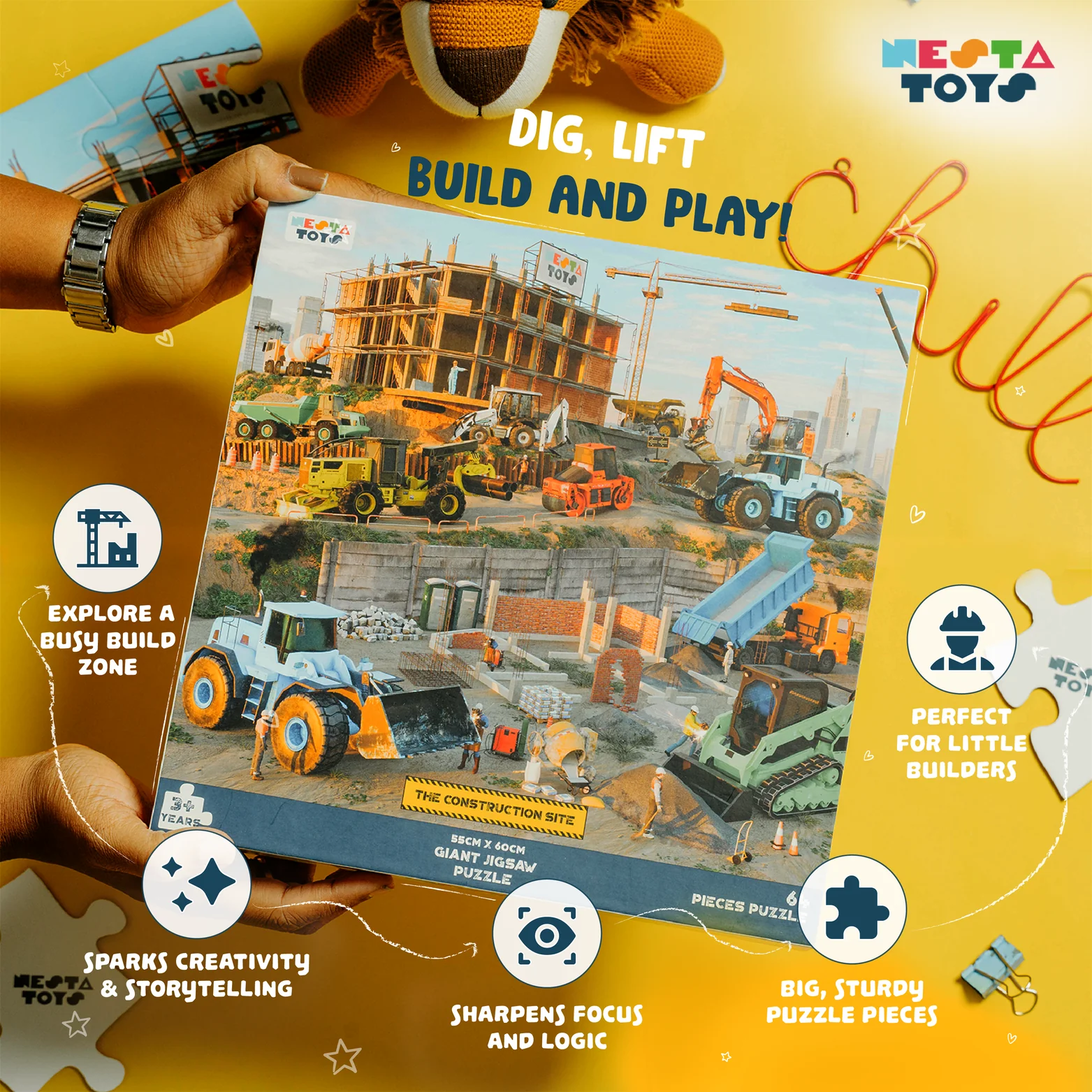 Construction Site Jigsaw Puzzle (64 Pcs) - Image 3