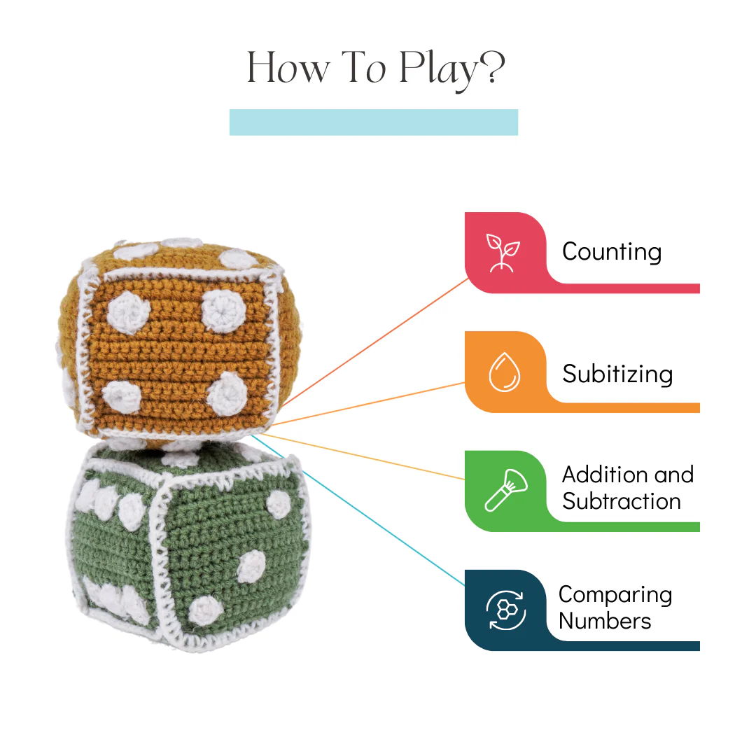NESTA TOYS - Crochet Dice | Early Math Toy (2 Pcs) - Image 3