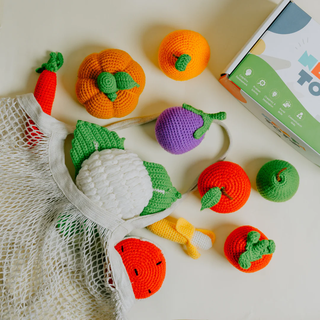 Crochet Fruits & Vegetable Toys | Play Food for Kids (10 Pcs) - Image 7