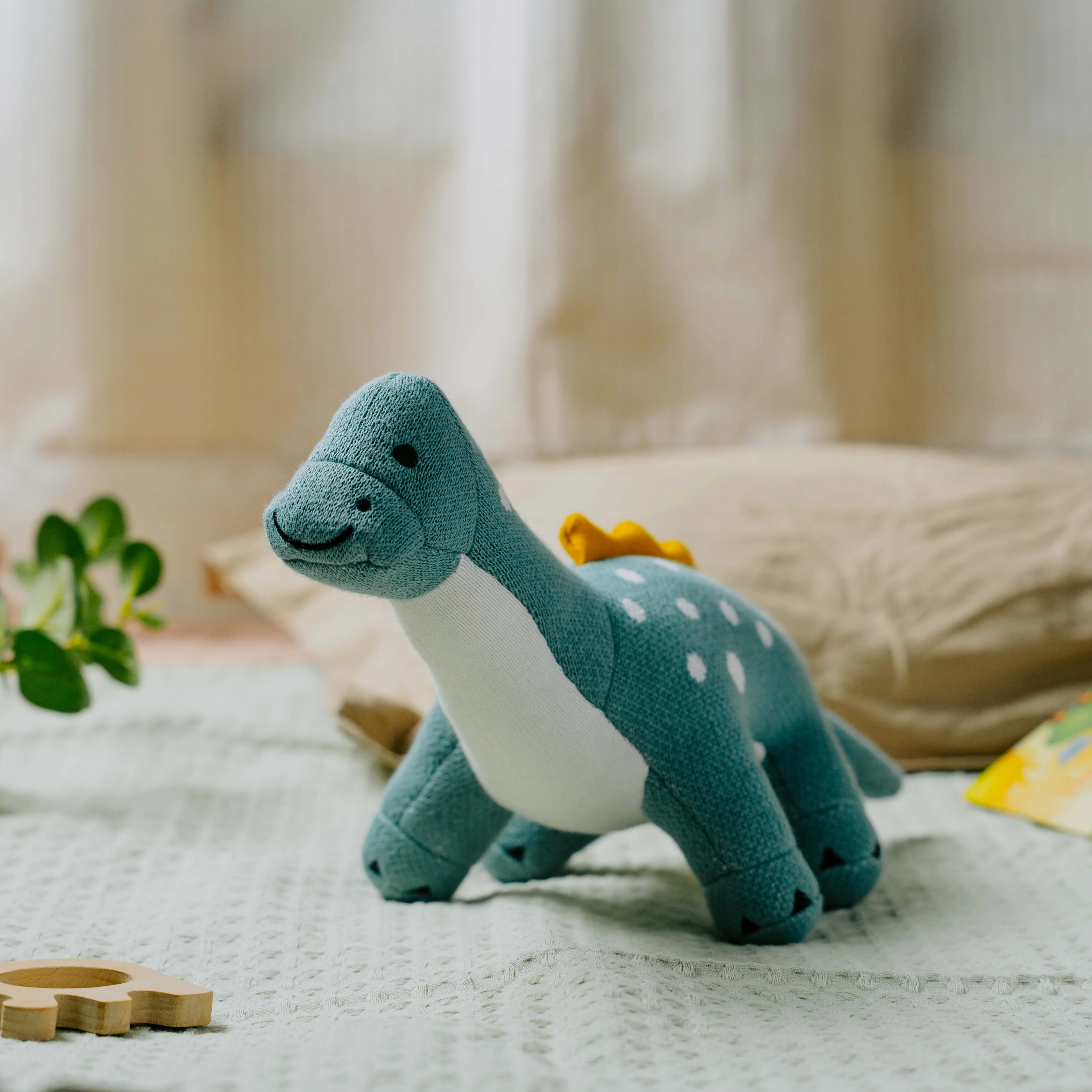 Dippy the Dino | Knitted Cotton Animal Plush Toy for Kids - Image 4