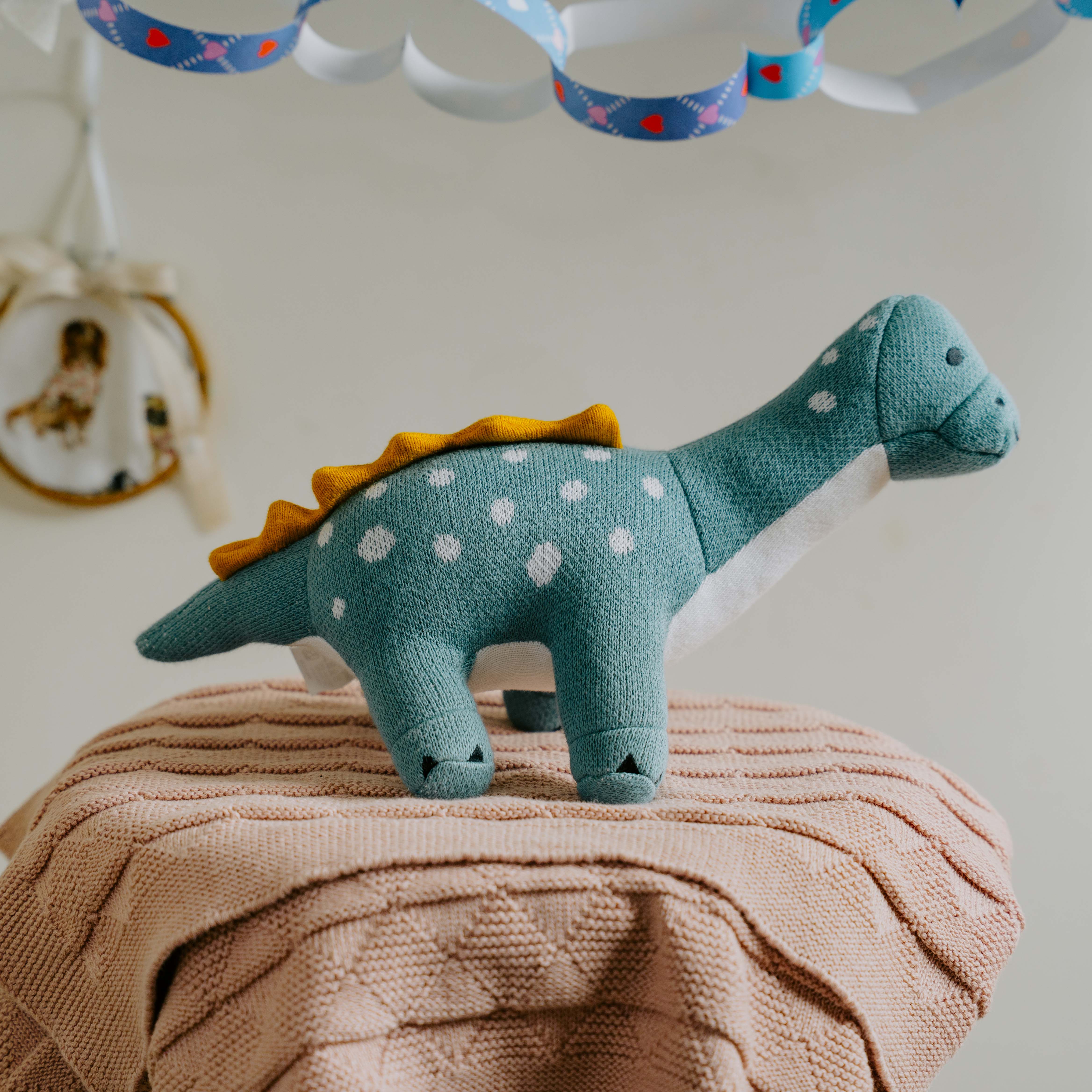 Dippy the Dino | Knitted Cotton Animal Plush Toy for Kids - Image 5