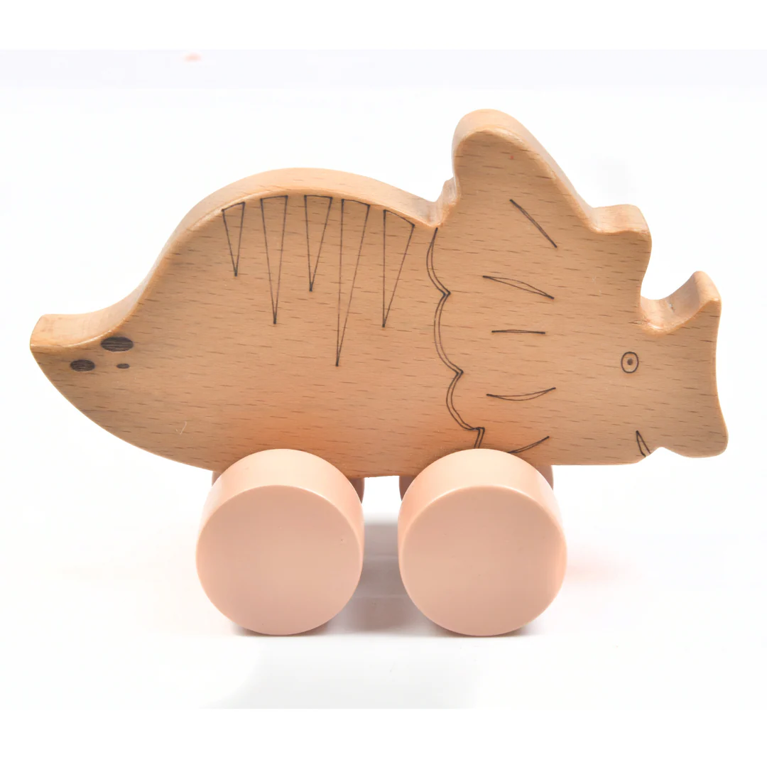 Wooden Dinosaur Car Toy - Image 5