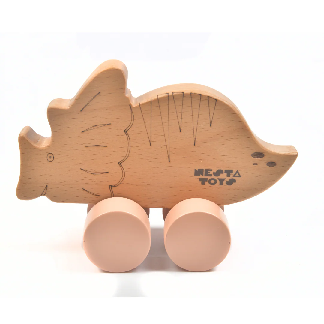 Wooden Dinosaur Car Toy - Image 7