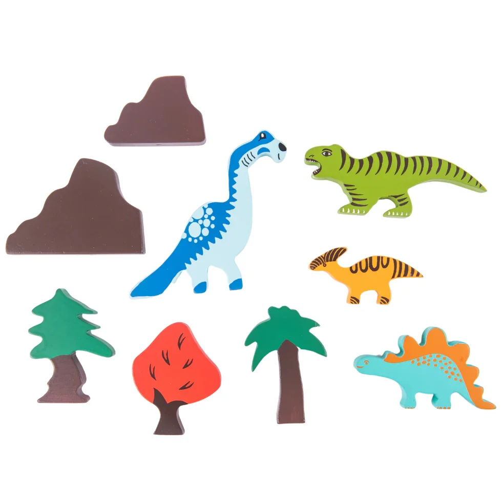 Wooden Dinosaur Building Blocks Toy (9 Pcs) - Image 6