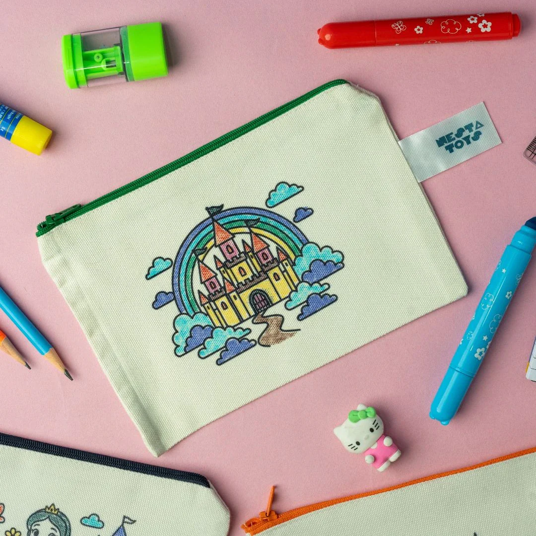 DIY Coloring Cotton Pouch for Kids  (Set of 4) – Princess Theme - Image 10