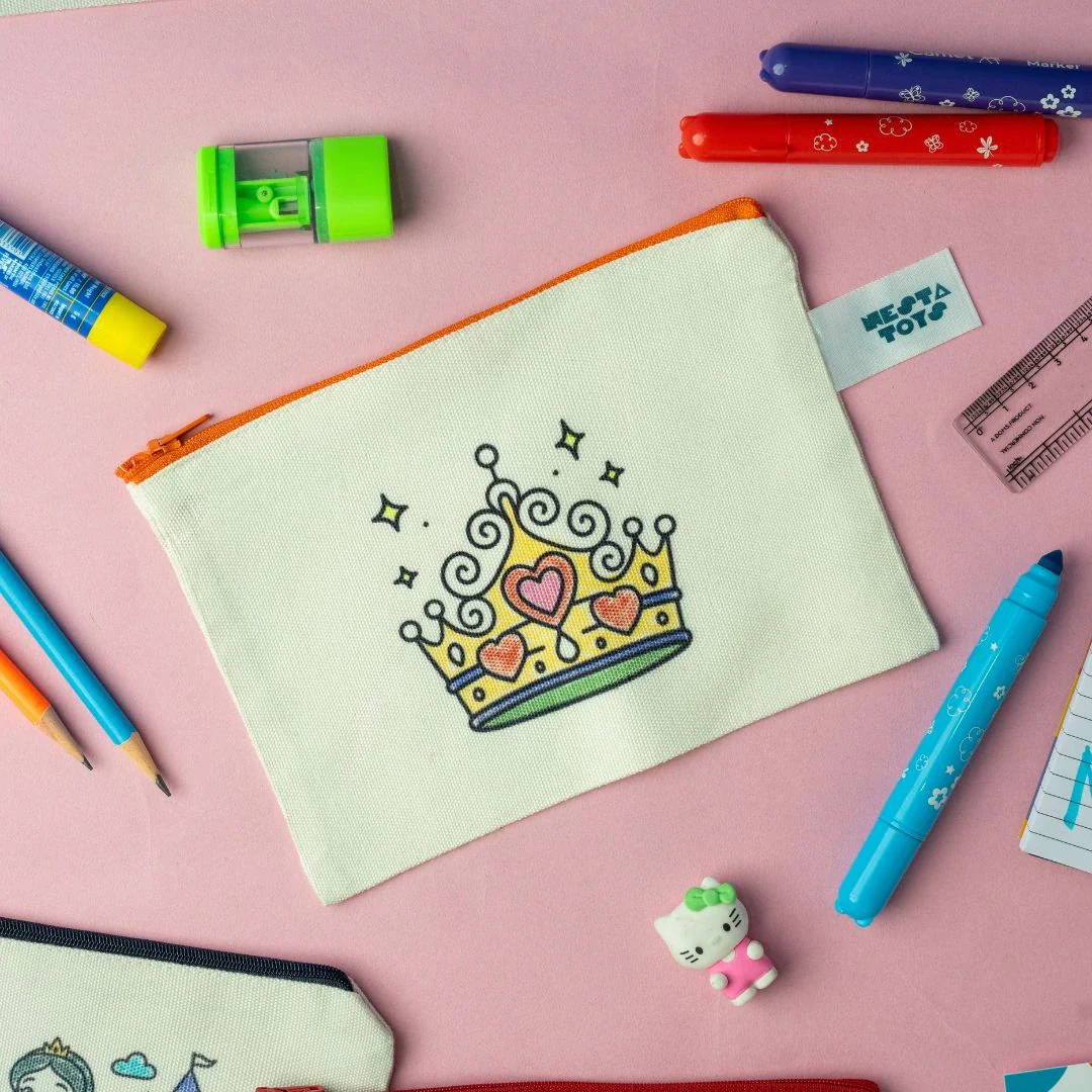 DIY Coloring Cotton Pouch for Kids  (Set of 4) – Princess Theme - Image 14