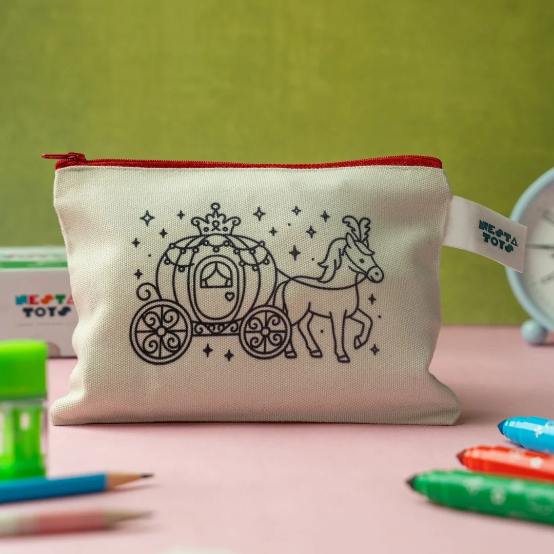 DIY Coloring Cotton Pouch for Kids  (Set of 4) – Princess Theme - Image 7