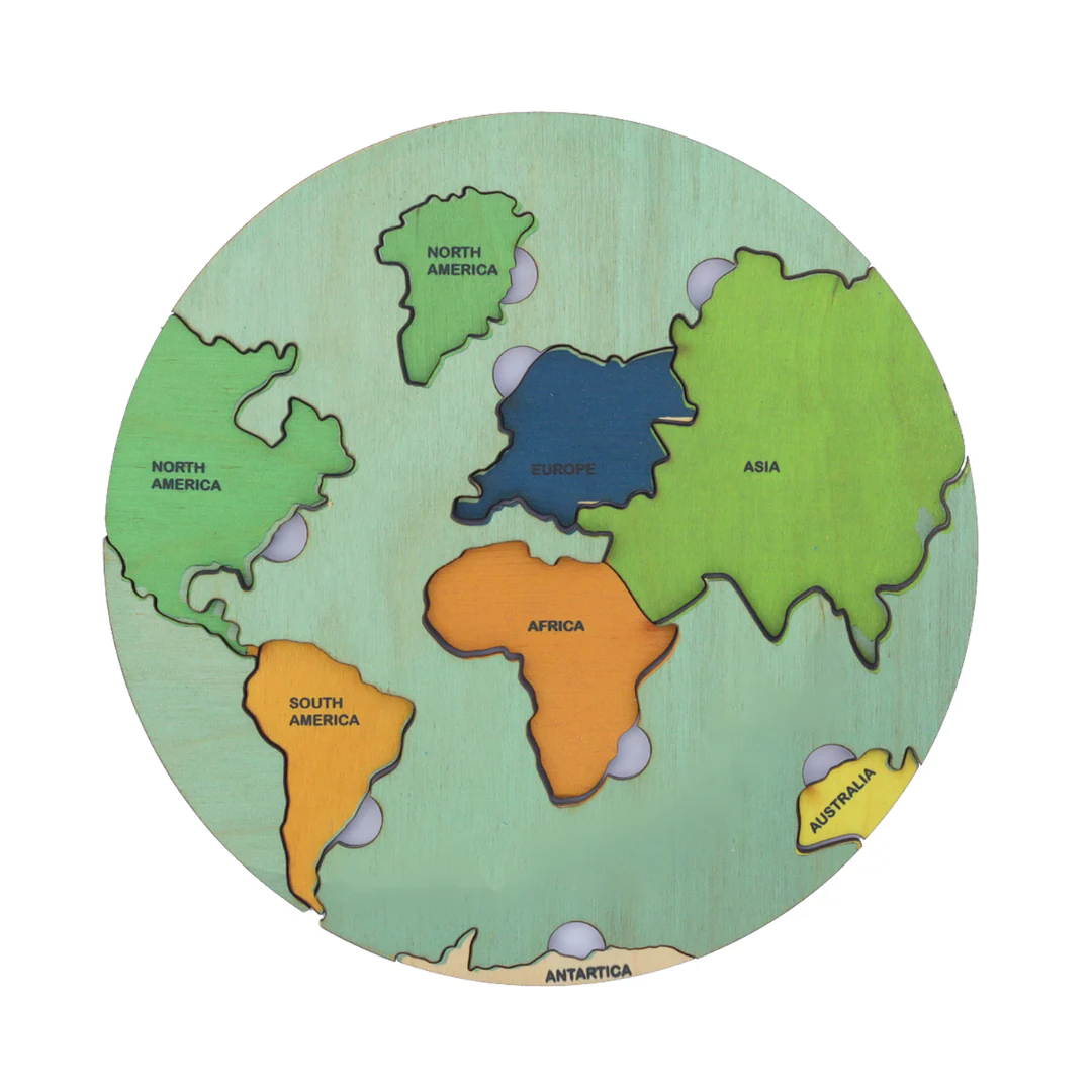 NESTA TOYS - World Map with Continents & Earth Core | Geography Puzzles for Kids | Montessori Wooden Puzzle - Image 3