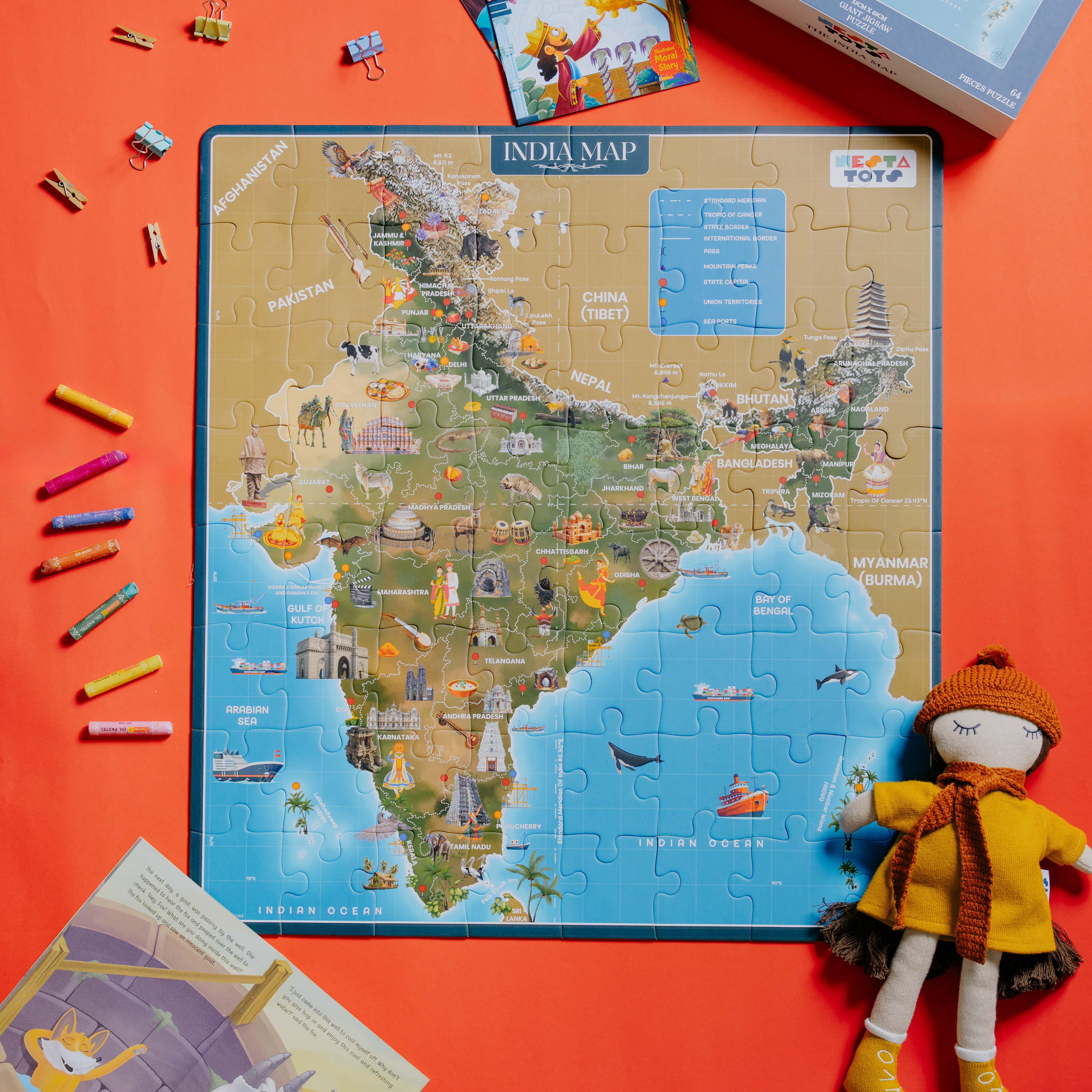 India Map Jigsaw Puzzle (64 Pcs) - Image 4