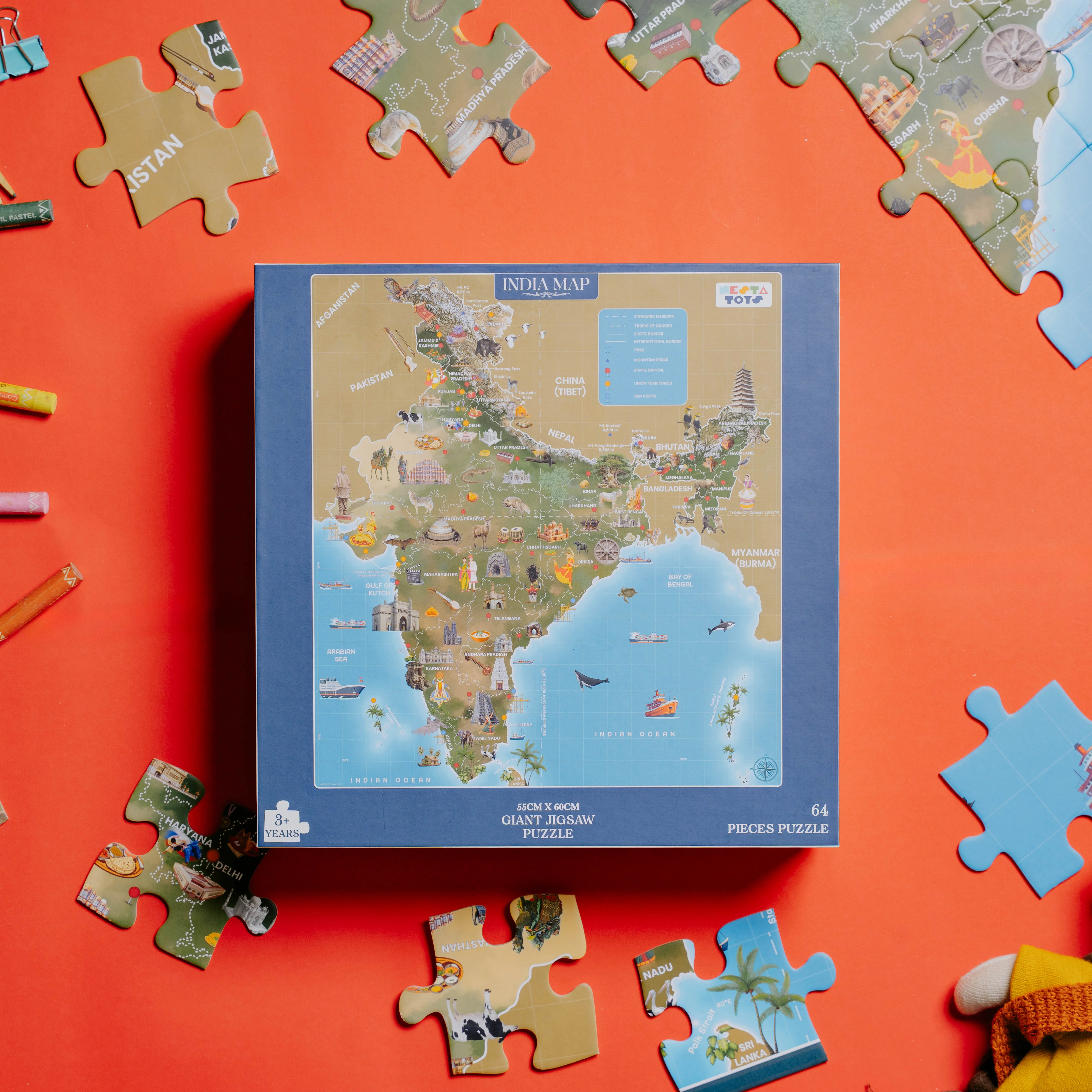India Map Jigsaw Puzzle (64 Pcs) - Image 7