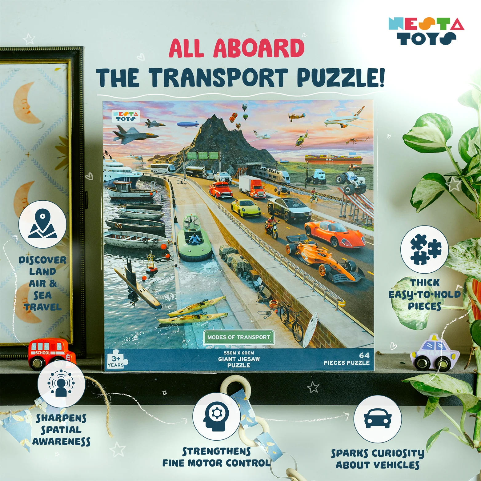 Modes of Transport Jigsaw Puzzle (64 Pcs) - Image 3