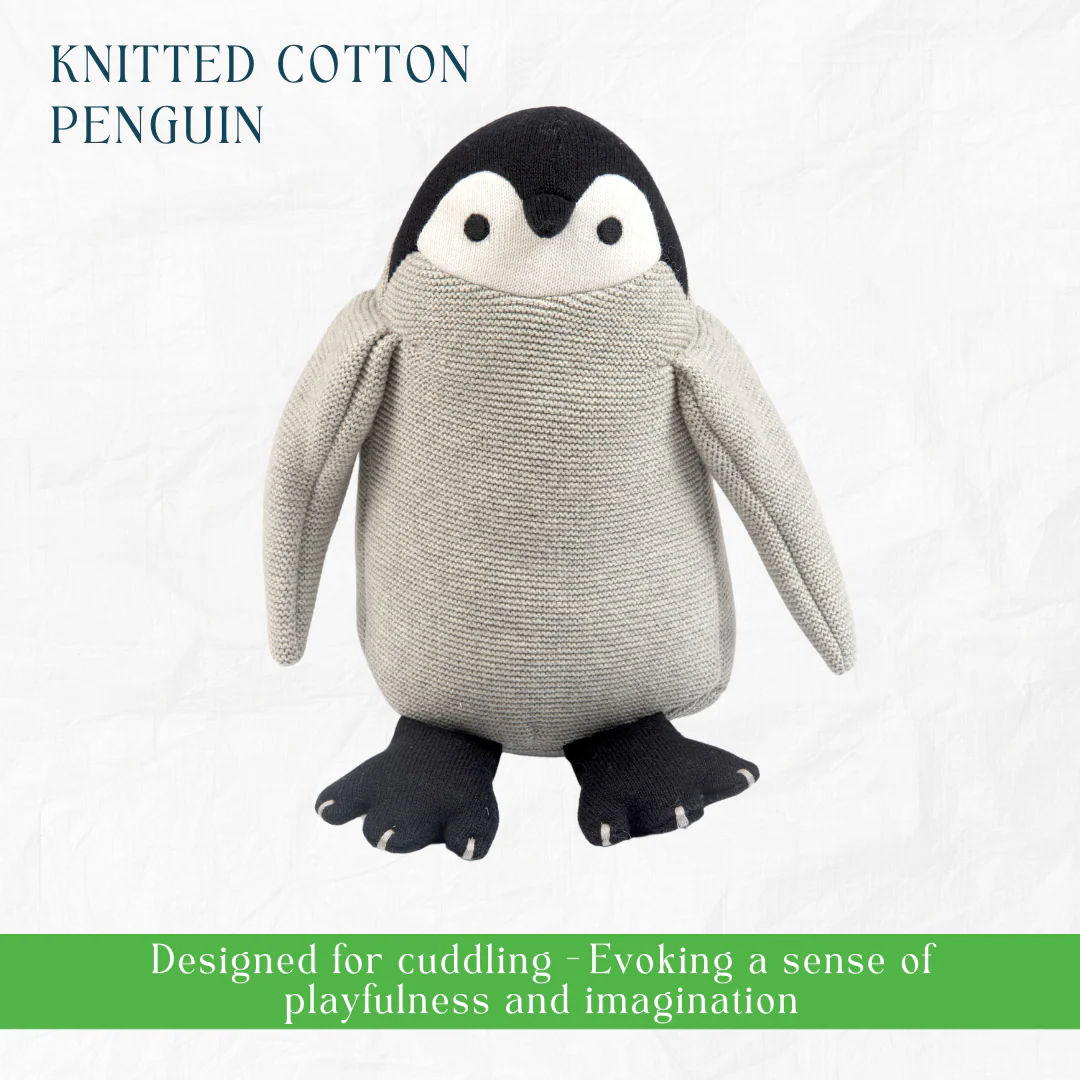 Newborn Gift Set – Swaddle, Penguin Plush Toy & Wooden Teethers - Image 7