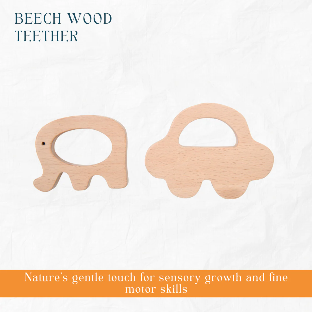 Newborn Gift Set – Swaddle, Penguin Plush Toy & Wooden Teethers - Image 9