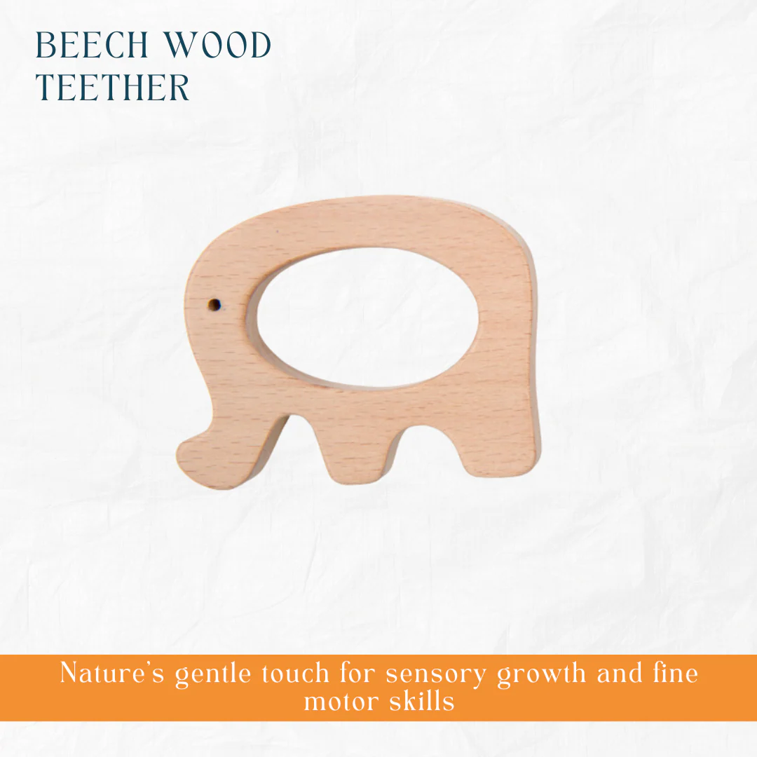 Newborn Gift Set – Wooden Skwish Rattle, Clacker Rattle & Elephant Teether - Image 7