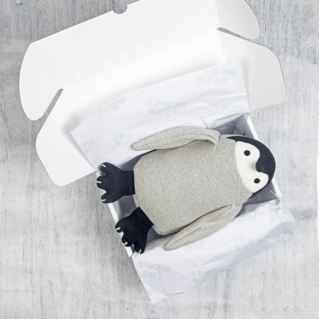 Peppy the Penguin | Knitted Cotton Animal Plush Toy for Kids - Image 8