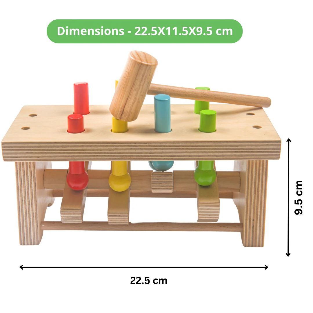 Pounding Bench Wooden Toy with Hammer - Image 5