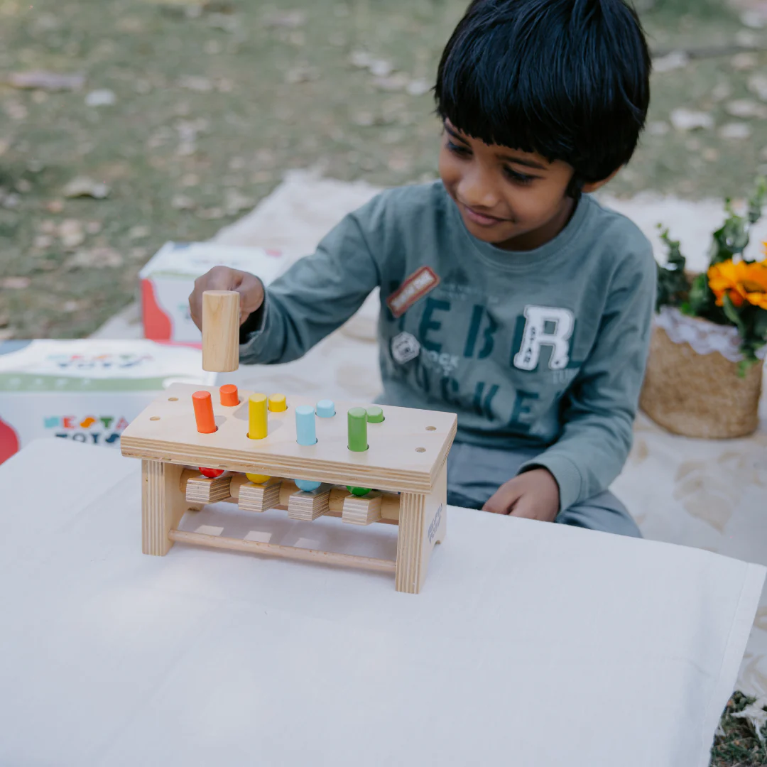 Pounding Bench Wooden Toy with Hammer - Image 6
