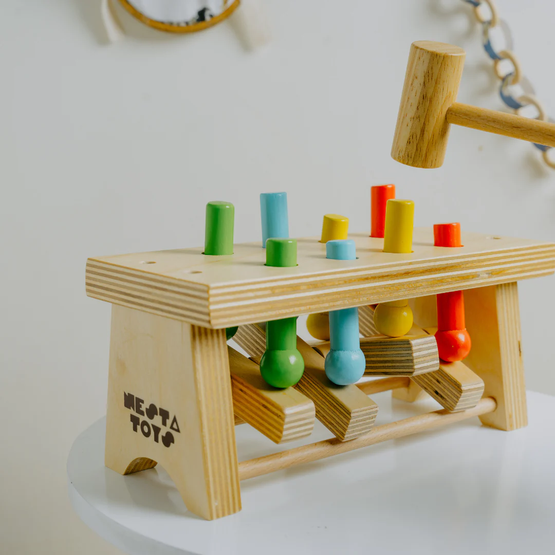 Pounding Bench Wooden Toy with Hammer - Image 9