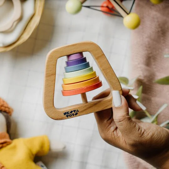 Wooden Rainbow Rattle - Image 4