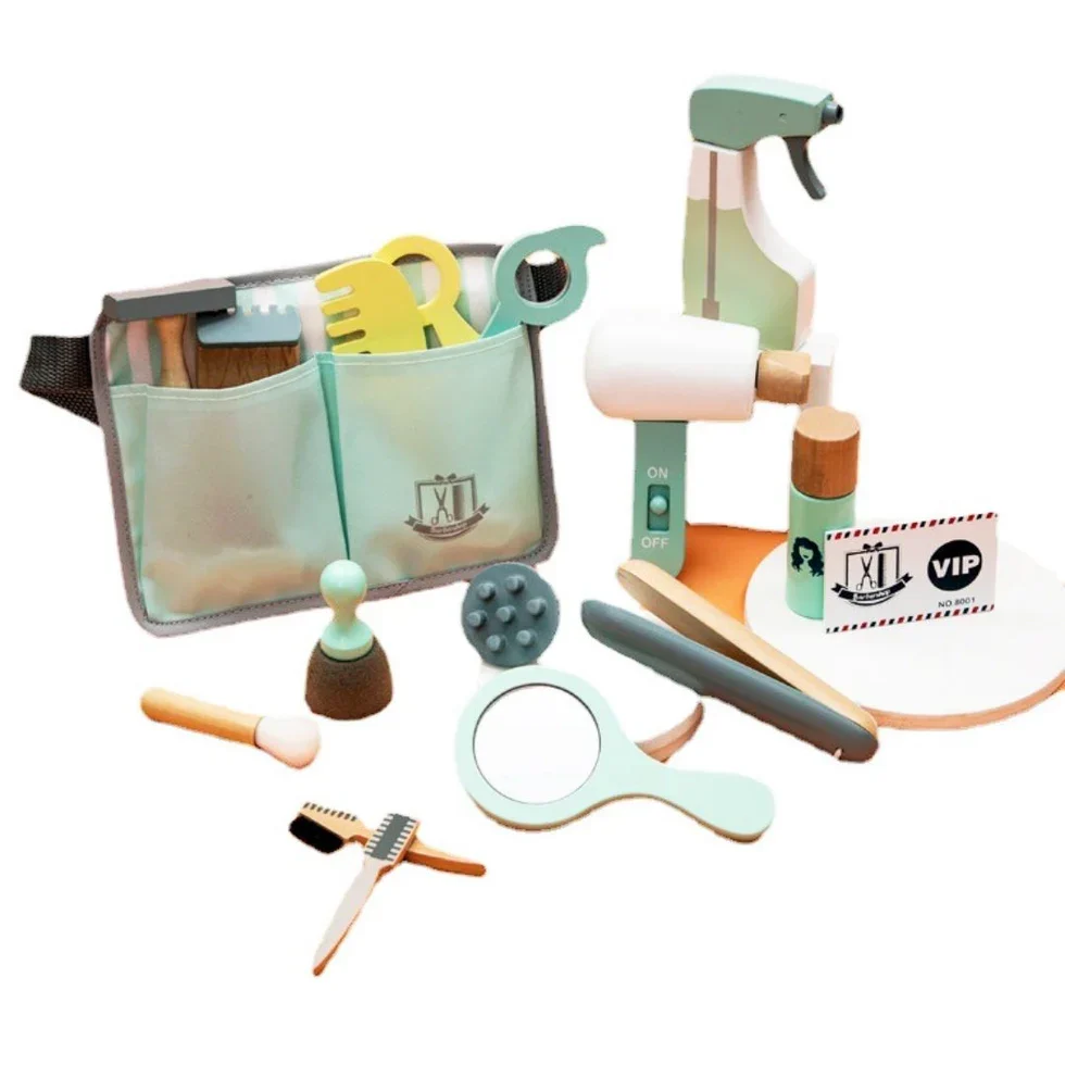 Wooden Barber Toy | Make up Toy for Kids (18 Pcs) - Image 4