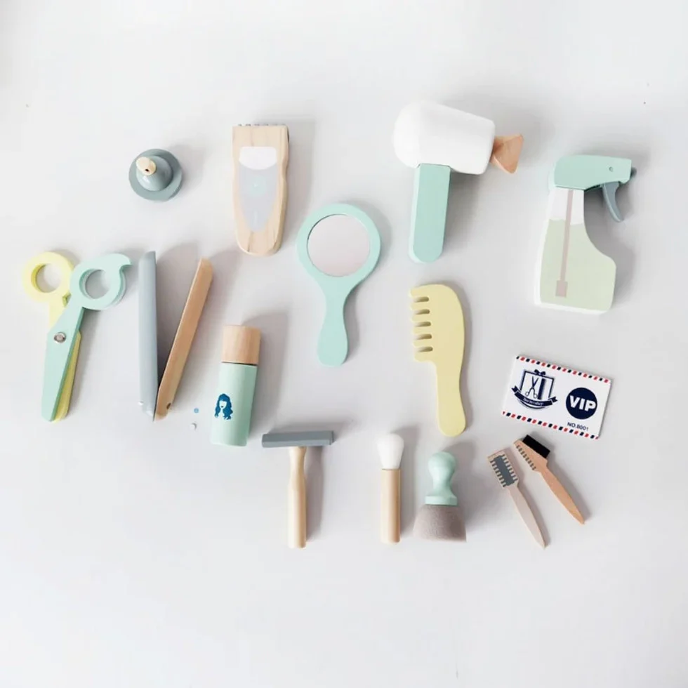 Wooden Barber Toy | Make up Toy for Kids (18 Pcs) - Image 5