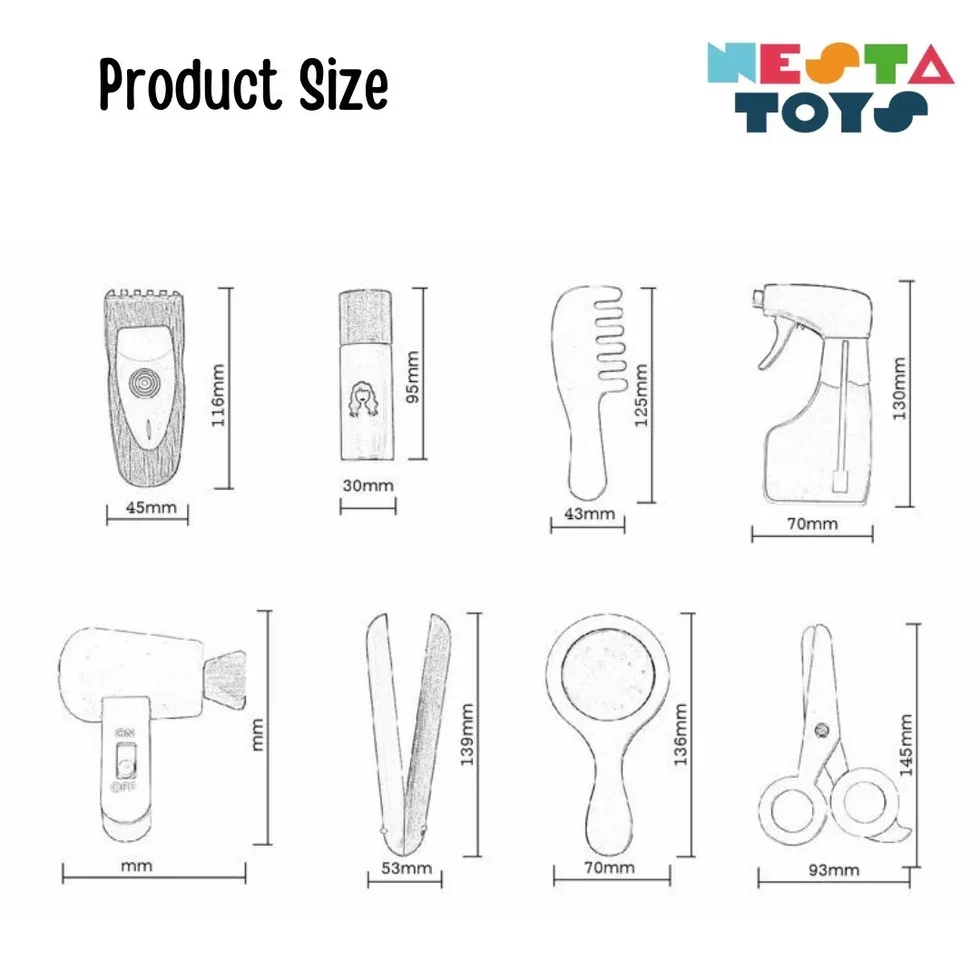 Wooden Barber Toy | Make up Toy for Kids (18 Pcs) - Image 8