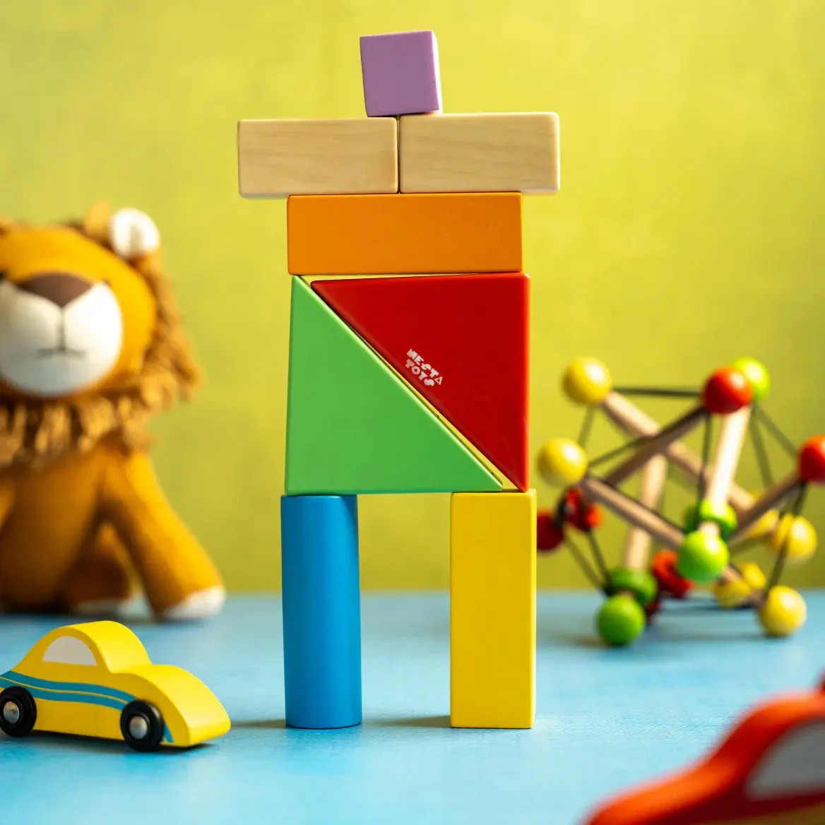 Wooden Building Blocks Toy Set for Babies ( 9 pcs ) - Image 3