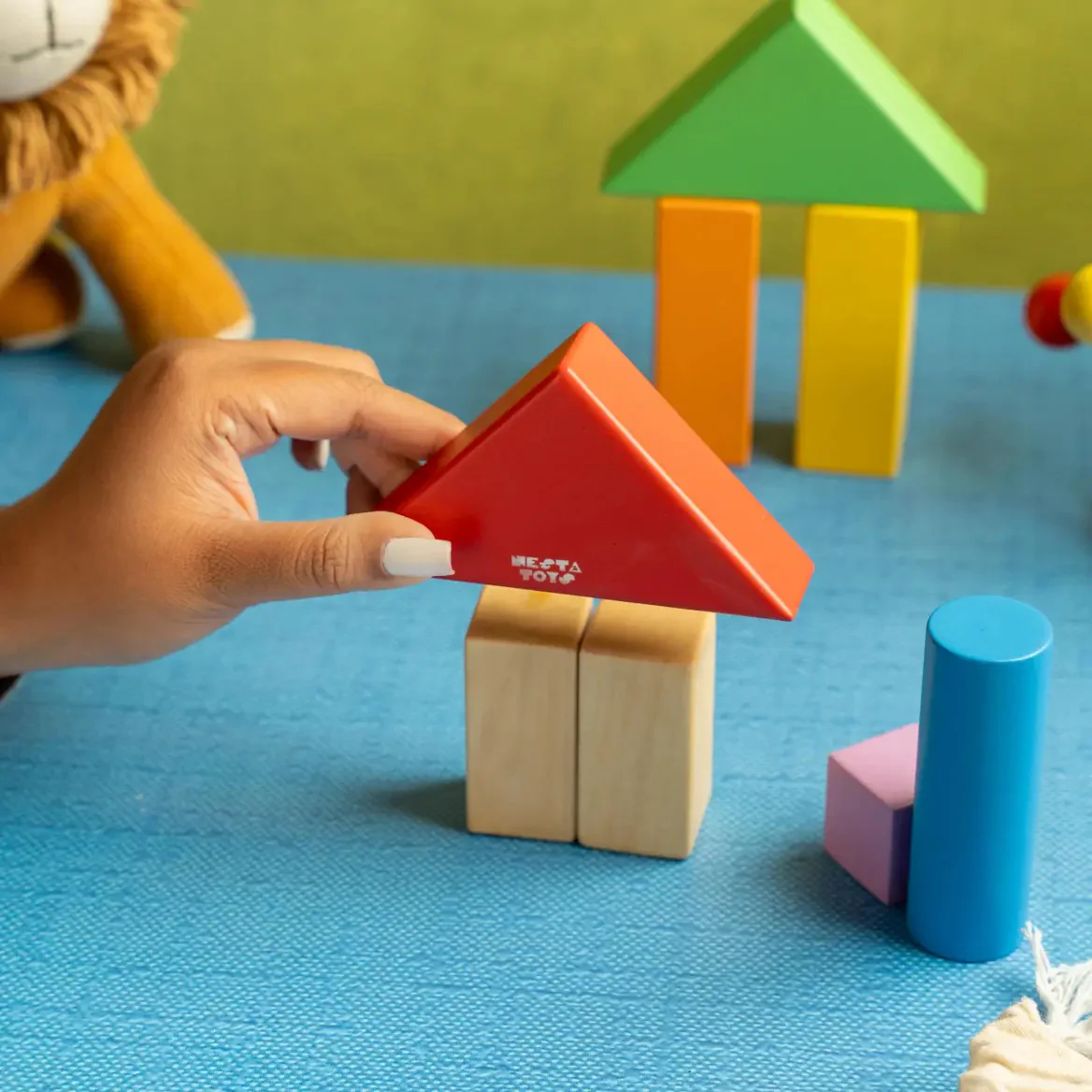 Wooden Building Blocks Toy Set for Babies ( 9 pcs ) - Image 4