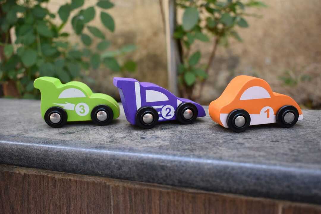 Wooden Car (3 Pcs) - Green, Orange, Purple - Image 7