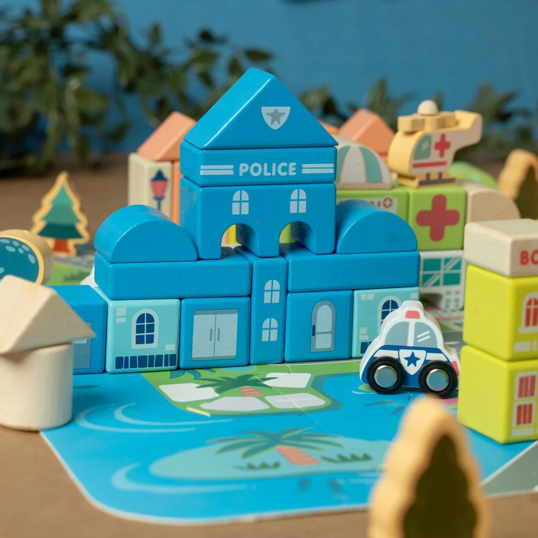 Wooden City Building Blocks Toy (115 Pieces) - Image 5