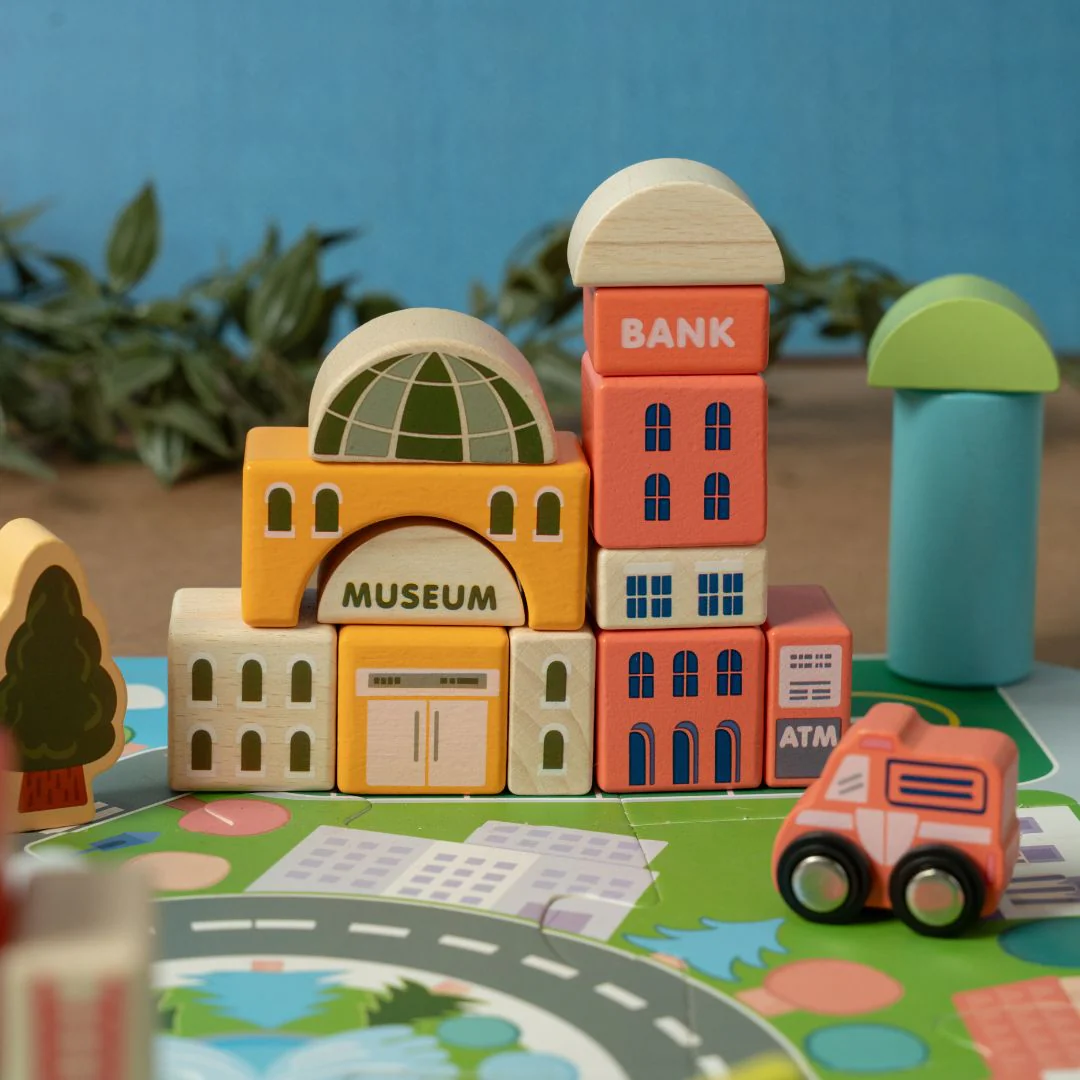 Wooden City Building Blocks Toy (115 Pieces) - Image 7