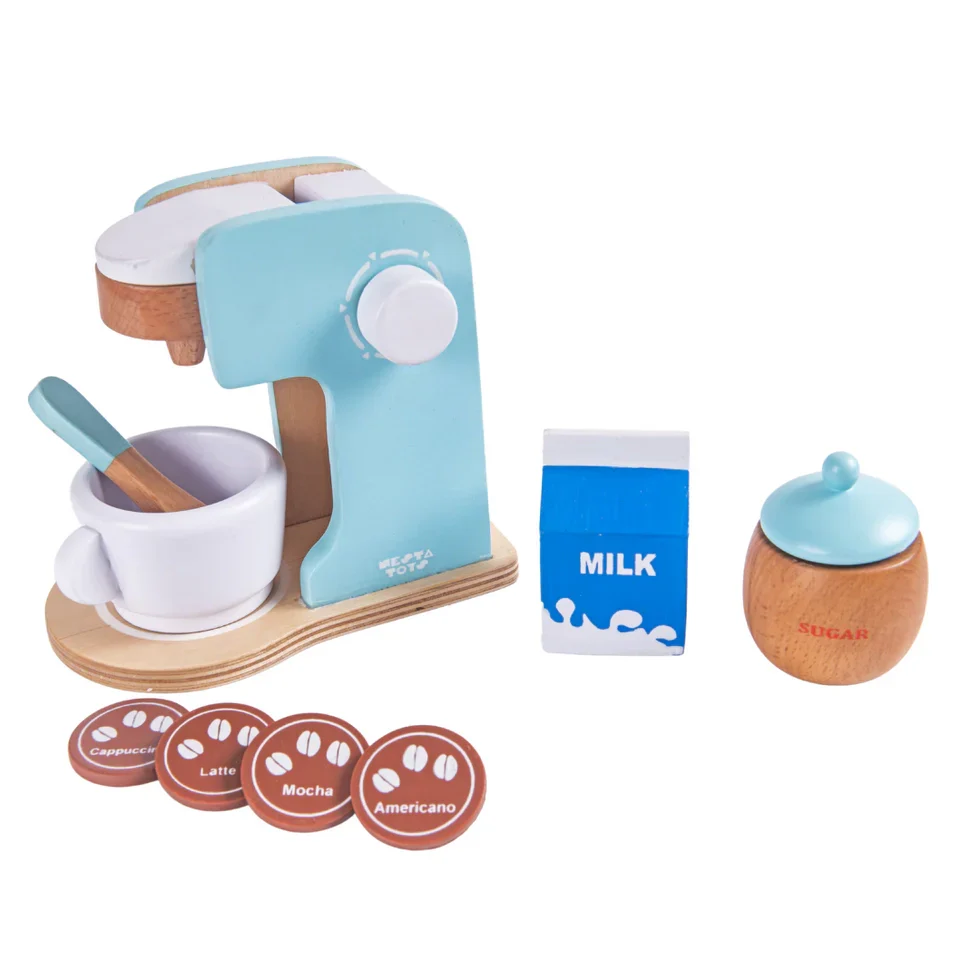 Wooden Coffee Machine Toy (Blue) - Image 8