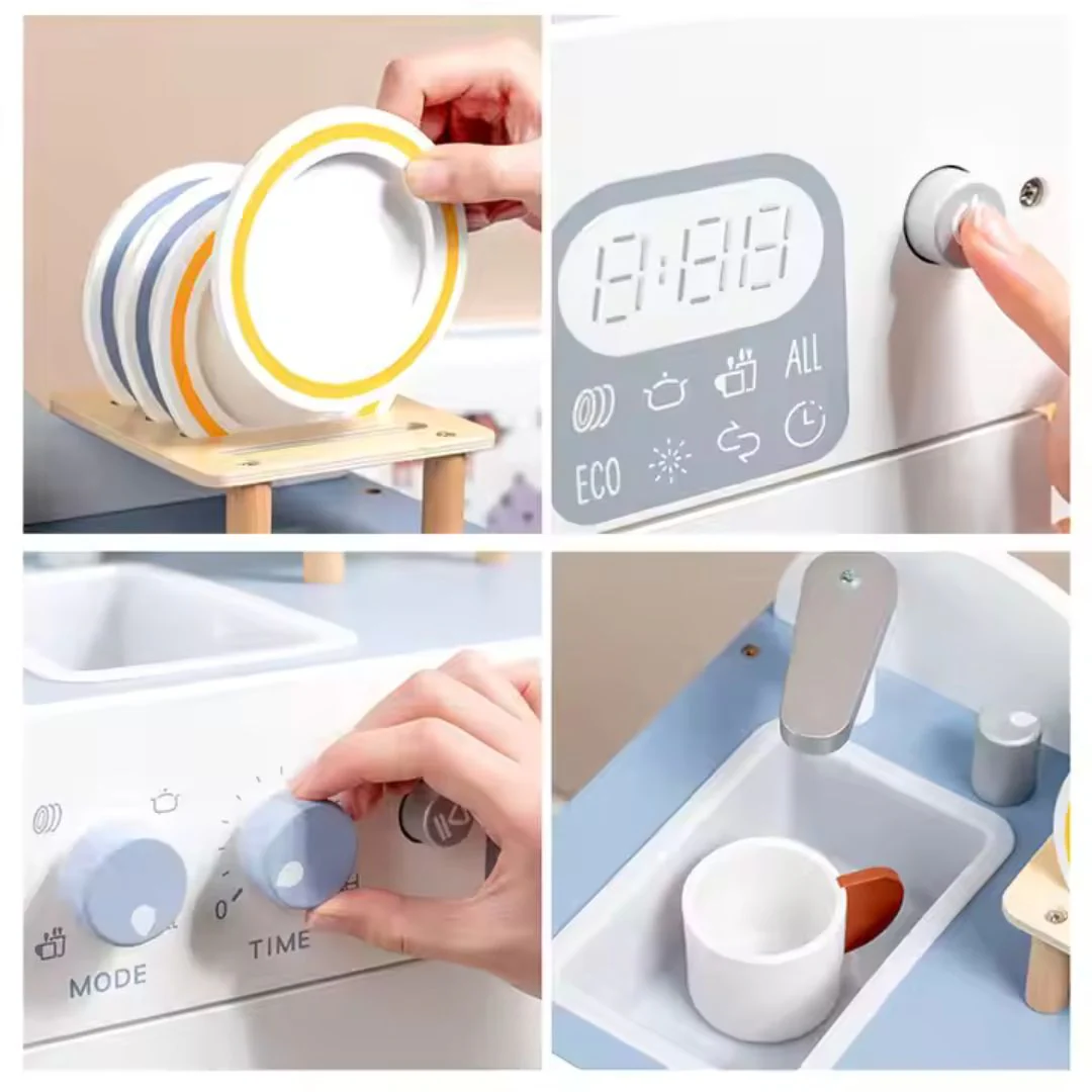 Wooden Dishwasher Kitchen Toy Set - Image 2