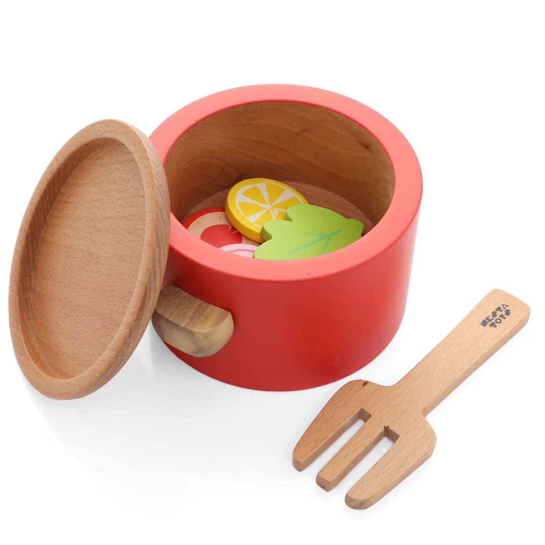 Wooden Gas Stove and Cooking Set Toy (10 Pcs) - Image 11