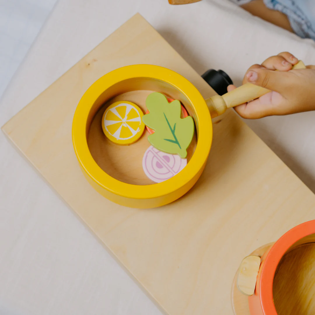 Wooden Gas Stove and Cooking Set Toy (10 Pcs) - Image 13