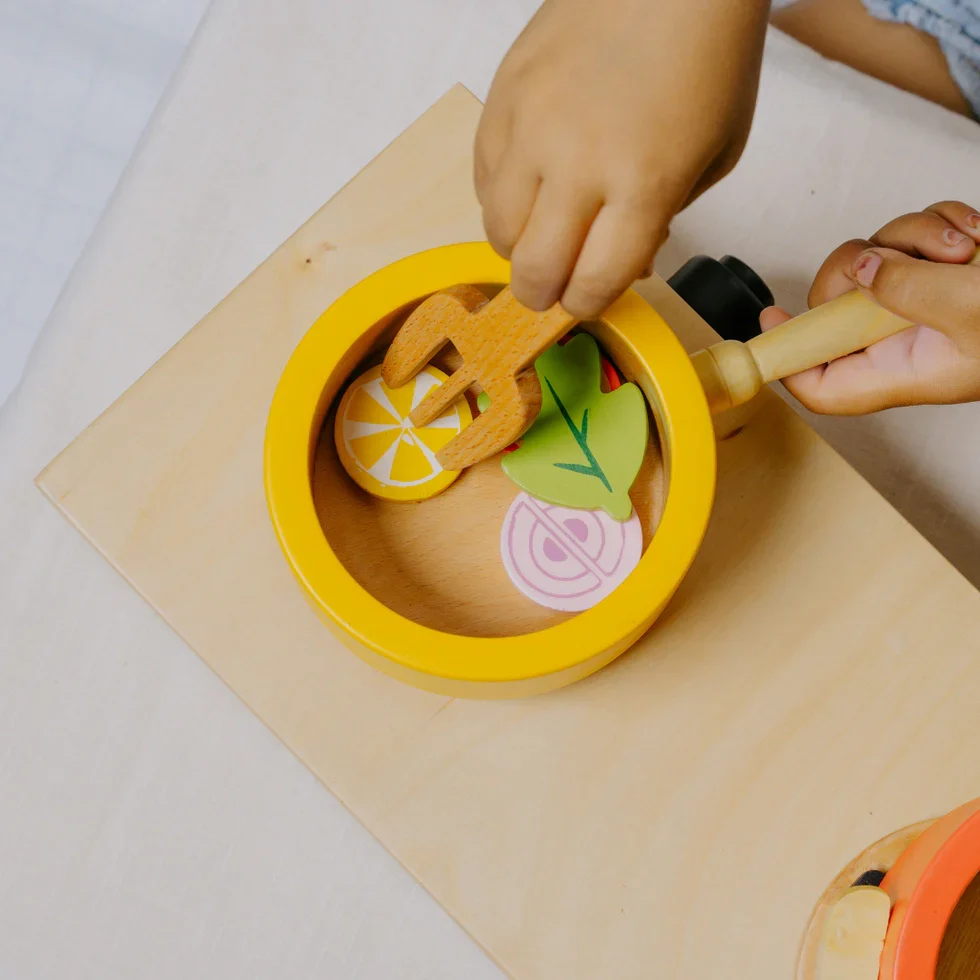 Wooden Kitchen Play Set | Cooking Toy for Kids (9 Pcs) - Image 3