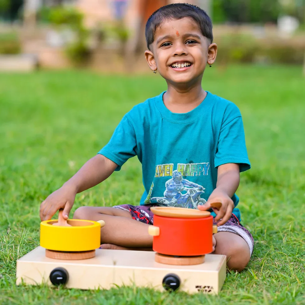 Wooden Kitchen Play Set | Cooking Toy for Kids (9 Pcs) - Image 5
