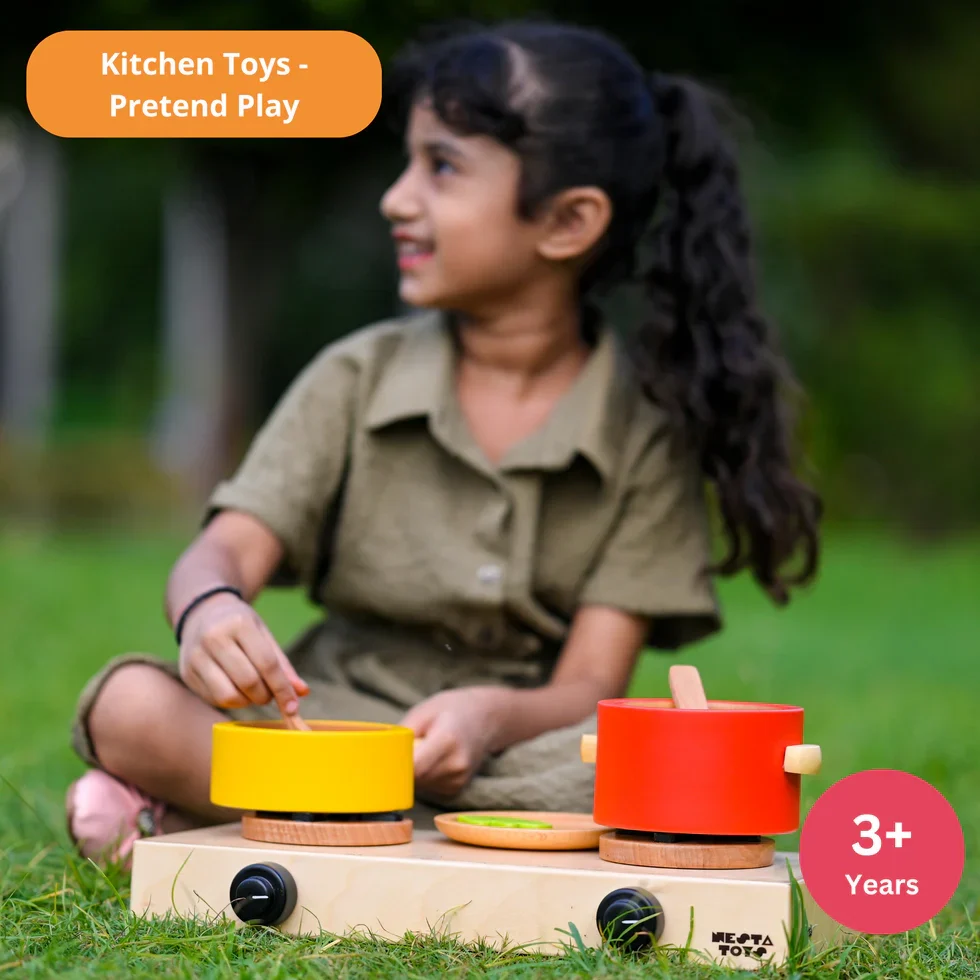 Wooden Kitchen Play Set | Cooking Toy for Kids (9 Pcs) - Image 7