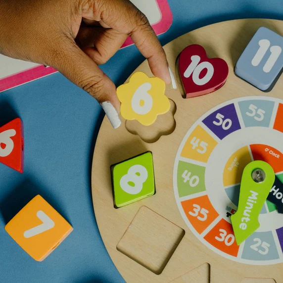 Wooden Shape Sorting Clock Toy - Image 3