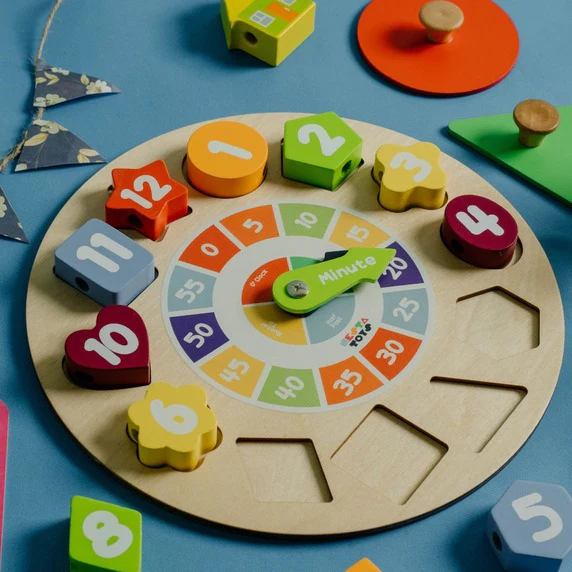 Wooden Shape Sorting Clock Toy - Image 5