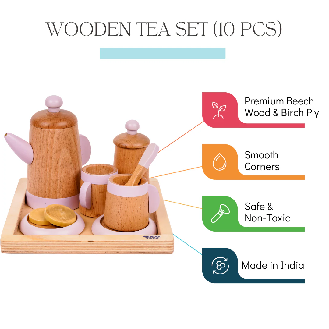 Wooden Tea Set Toy (10 Pcs) - Image 8