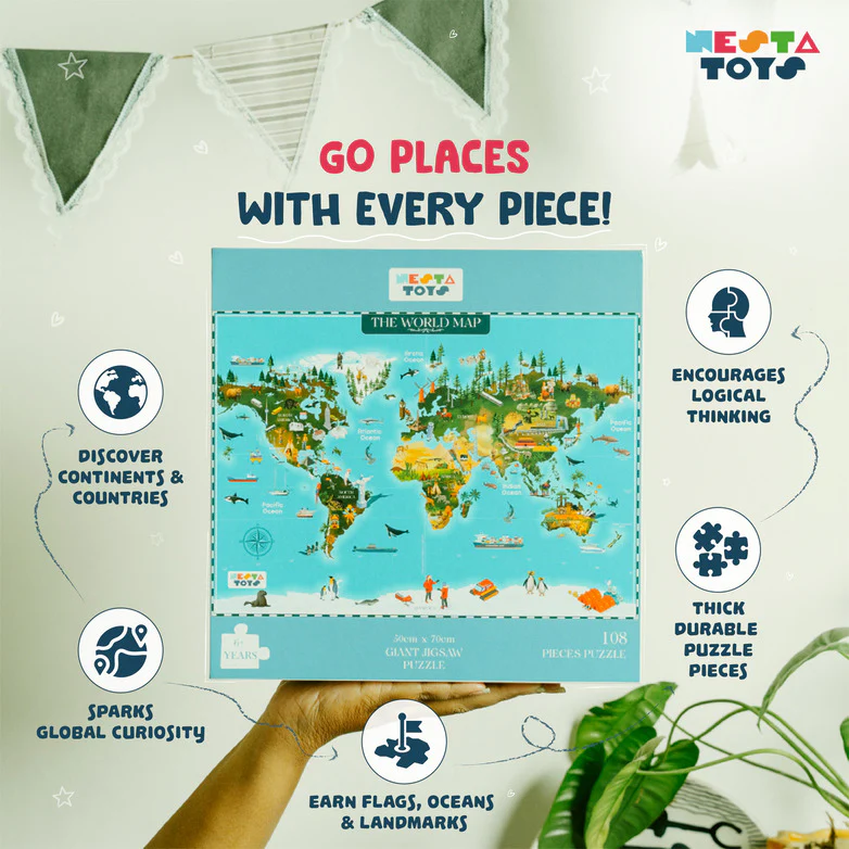 World Map Jigsaw Puzzle (108 Jumbo Pieces) - Image 3